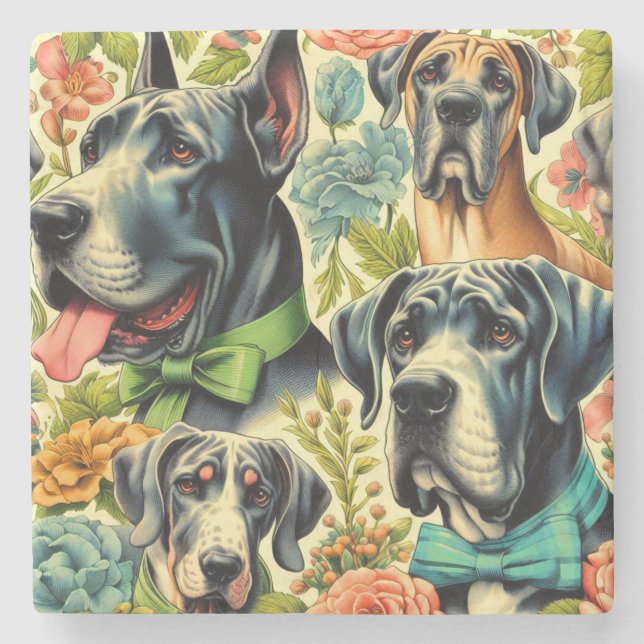 Great dane-målning stenunderlägg (Framsidan)