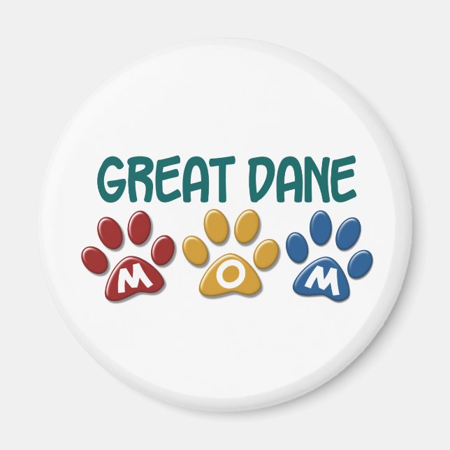 GREAT DANE Mamma Paw Skriv ut 1 Magnet (Framsidan)