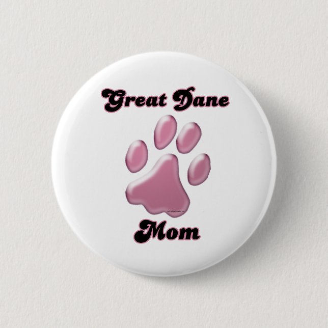 Great dane Mamma Rosa Pawprint - Button Knapp (Framsida)