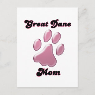 Great dane Mamma Rosa Pawprint Vykort
