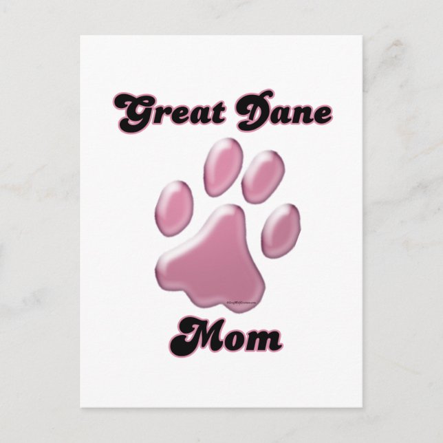 Great dane Mamma Rosa Pawprint Vykort (Framsida)