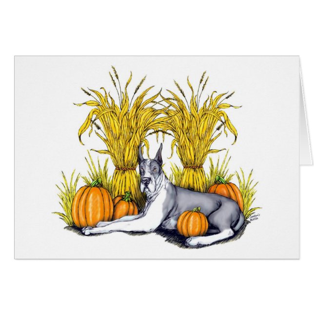 Great dane Mantle Harvest Hälsningskort (Framsidan Horizontal)