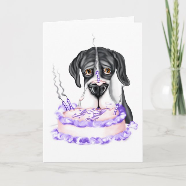 Great dane Mantle UC Birthday Cake Kort (Framsida)