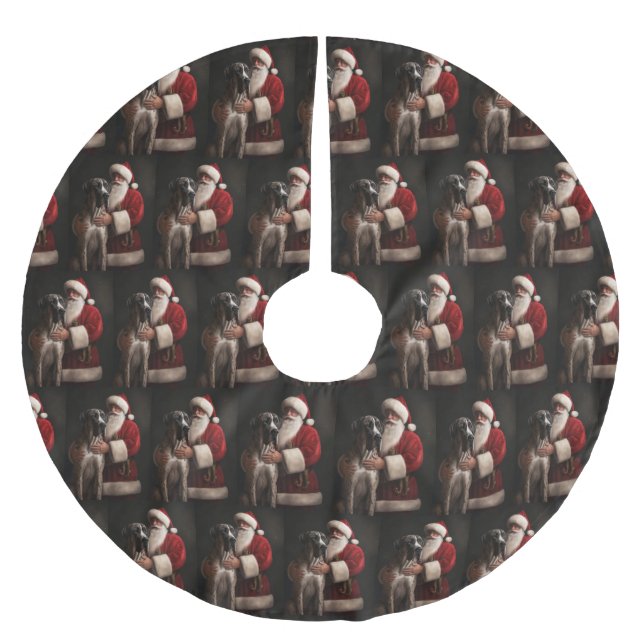 Great dane med Jultomten julafton Julgransmatta Borstad Polyester (Framsidan)