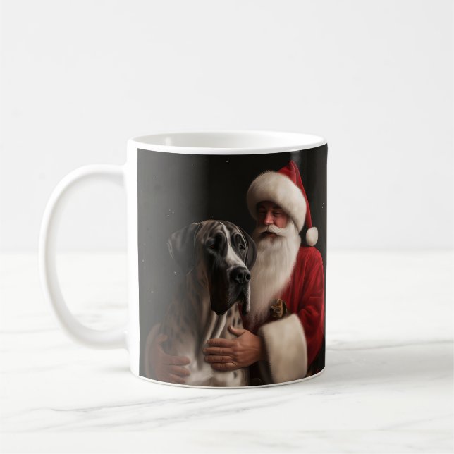 Great dane med Jultomten julafton Kaffemugg (Vänster)
