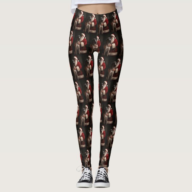 Great dane med Jultomten julafton Leggings (Framsida)
