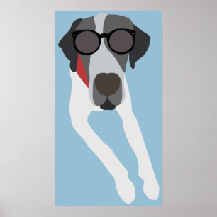 Great dane med solglasögonaffischen poster