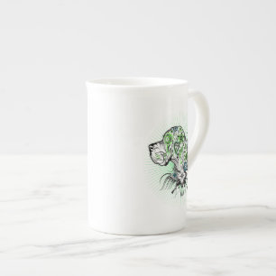 Great dane Mexikanska inspirationschef Porträtt Benporslin Mugg