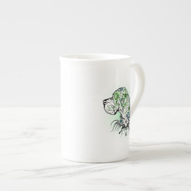 Great dane Mexikanska inspirationschef Porträtt Benporslin Mugg (Framsida höger)