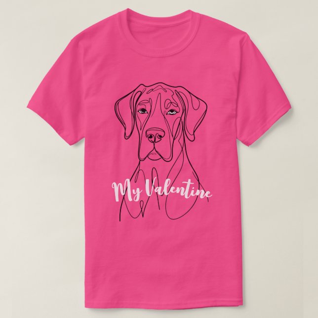 Great Dane minimal linje  T Shirt (Design framsida)