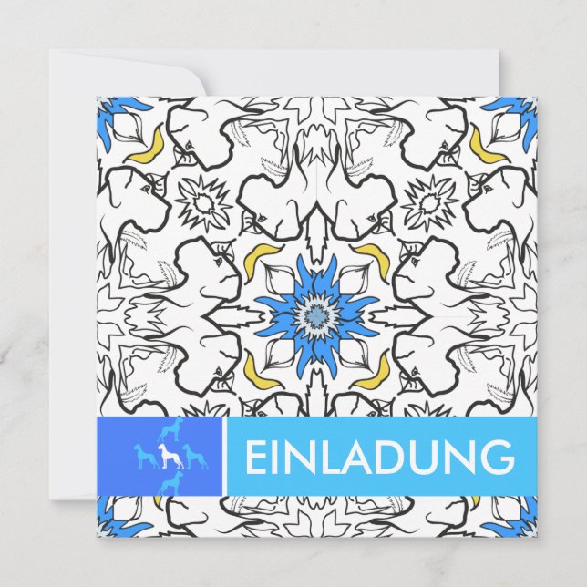 Great dane Mönster blå (Framsida)