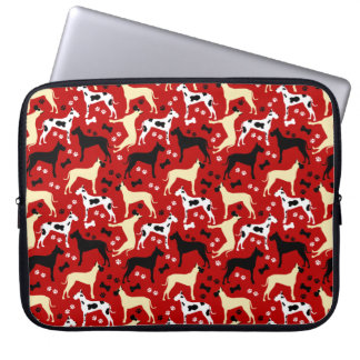 Great dane Mönster Harlequin, Fawn, Black Dane Laptop Fodral