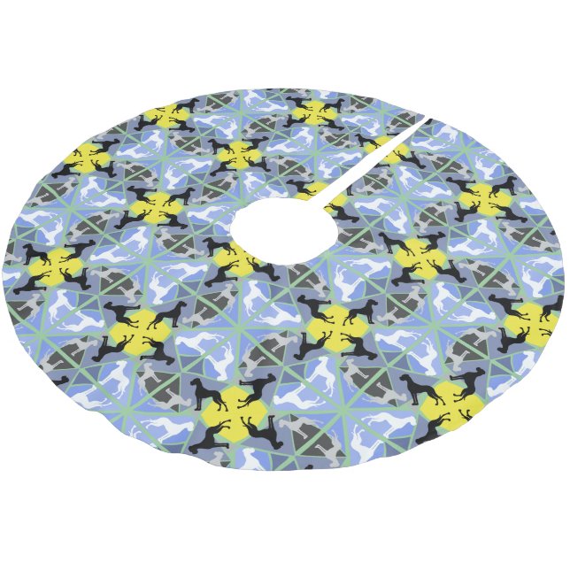 great dane mönster julgransmatta borstad polyester (Vinklad)