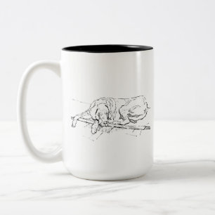 Great Dane-mugg – minimalist hundkaffemugg Två-Tonad Mugg