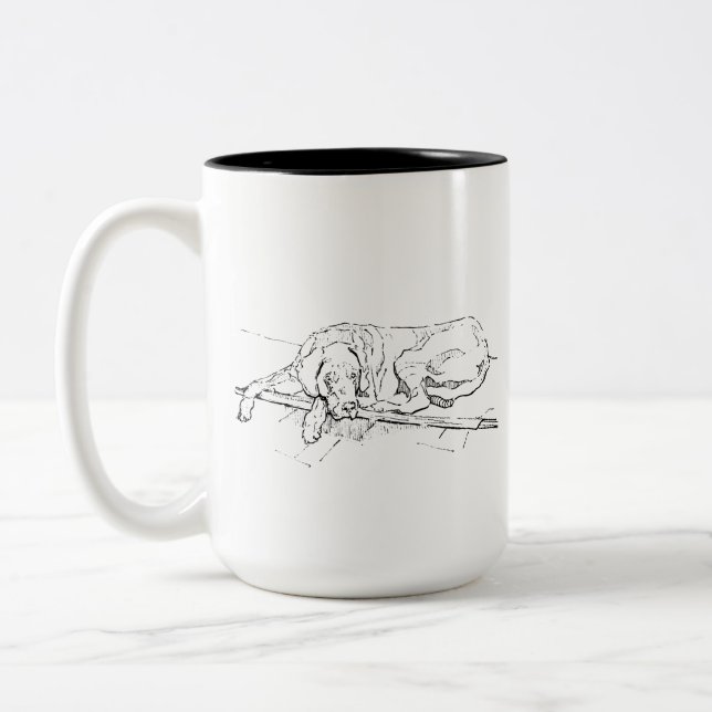 Great Dane-mugg – minimalist hundkaffemugg Två-Tonad Mugg (Vänster)