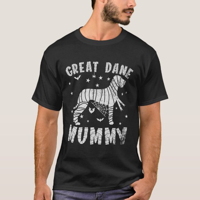 Great dane Mummy Halloween T Shirt (Framsida)