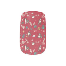 Great Dane Nagelomslag Jul Blommig Kawaii Söt