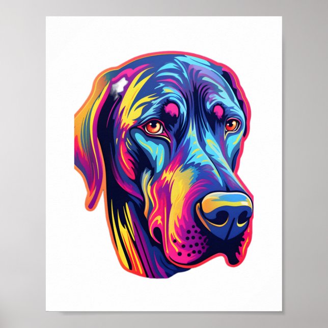 Great dane Neon Design Poster (Framsidan)