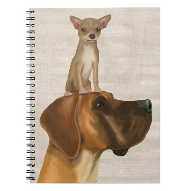 Great dane och Chihuahua 2 Anteckningsbok Med Spiral (Framsidan)