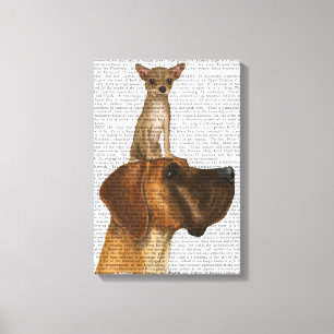 Great dane och Chihuahua Canvastryck