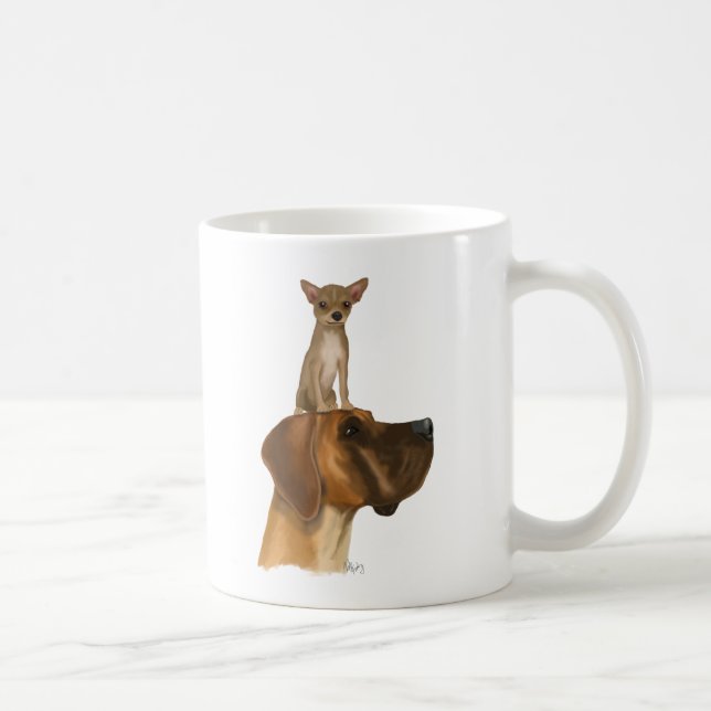 Great dane och Chihuahua Kaffemugg (Höger)