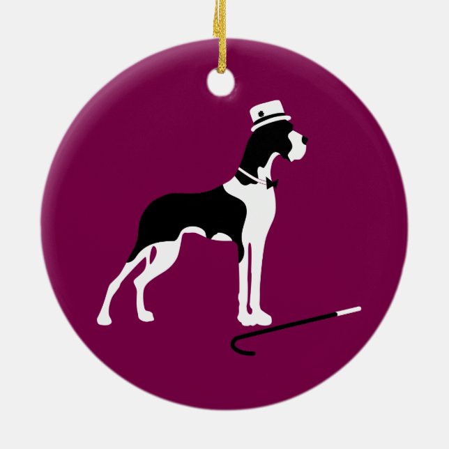 Great Dane-ornament  Julgransprydnad Keramik (Baksidan)