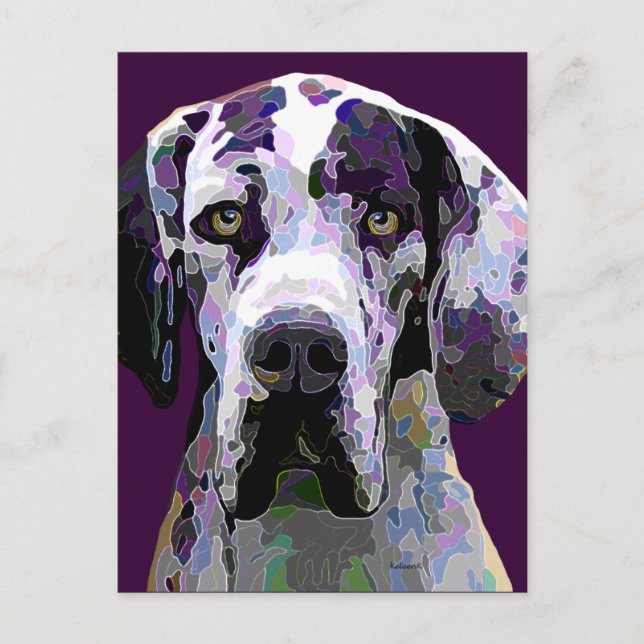 Great dane på Färg-vykort i Dazzling Vykort (Framsida)