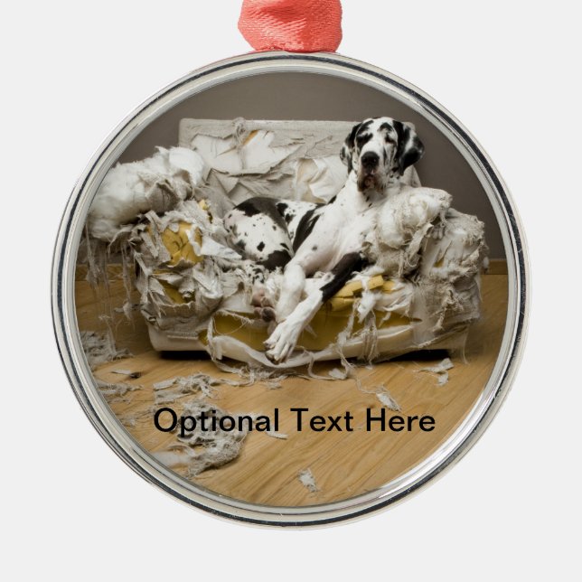 Great dane på Soffa Pet Sitter Julgransprydnad Metall (Framsidan)