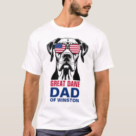 Great dane Pappa 4 juli Amerikanska Flagga T Shirt