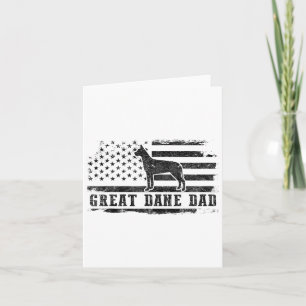 Great dane Pappa Distress American Flagga Patrioti Kort