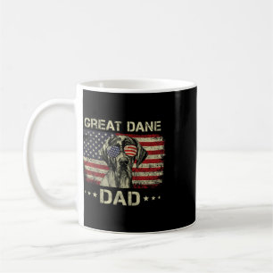 Great Dane Pappa Hundälskare Amerikansk Flagga 4:e Kaffemugg