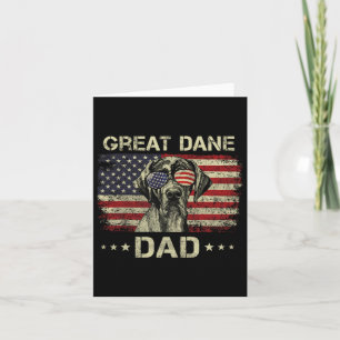 Great Dane Pappa Hundälskare Amerikansk Flagga 4:e Kort