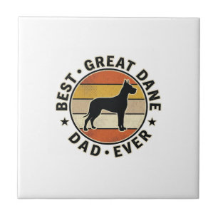 Great Dane Pappa Vintage Solnedgång Hundälskare Tr Kakelplatta