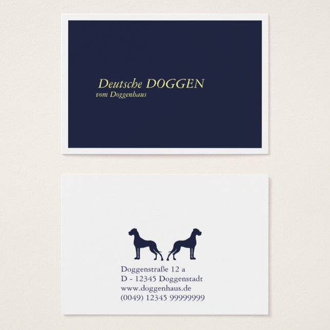 Great Dane-par silhuett  Visitkort (Framsida & baksida)