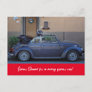 Great dane passar in i en Beetle Vykort