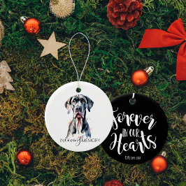 Great dane pet Memorial christmas keepsaké Julgransprydnad Keramik