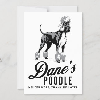 Great Dane Poodle Blandras: Kastrera mer! Magnetisk Inbjudningskort