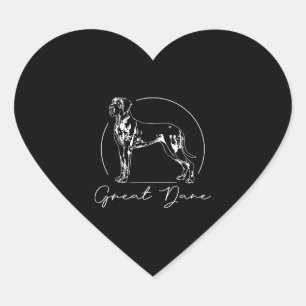 Great dane porträtt hund mamma hjärtformat klistermärke