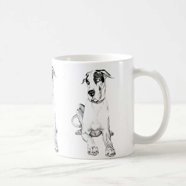 Great dane Pouting Harlequin Kaffemugg (Höger)