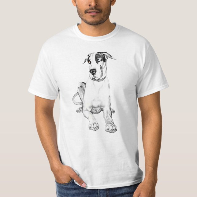 Great dane Pouting Harlequin T-shirt (Framsida)