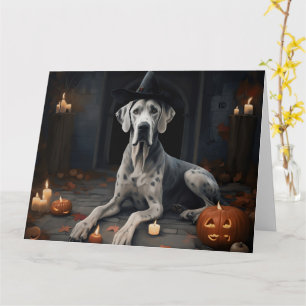 Great Dane Pumpa Halloween Skräcklig Flip Kort