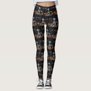 Great Dane Pumpa Halloween Skräcklig Flip Leggings