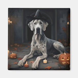 Great Dane Pumpa Halloween Skräcklig Flip Magnet