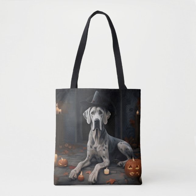 Great Dane Pumpa Halloween Skräcklig Flip Tygkasse (Framsida)