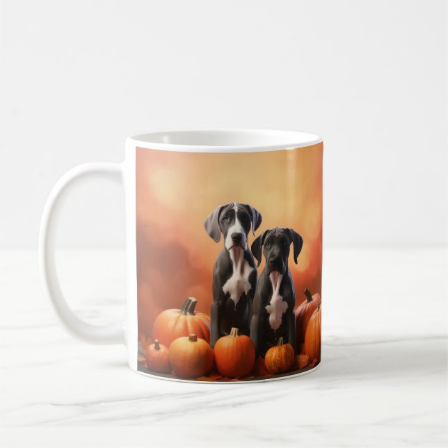 Great dane Pumpkin för höstdelight Kaffemugg (Vänster)