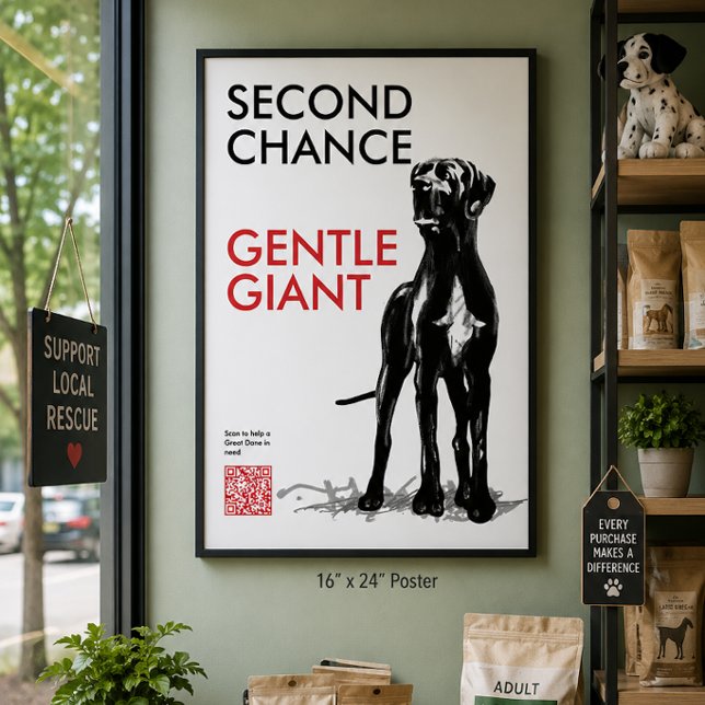 Great Dane Räddning QR-kod Poster (Skapare uppladdad)