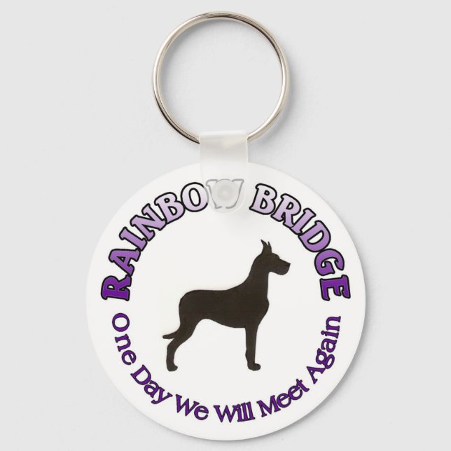 GREAT DANE RAINBOW BRIDGE KEYCHAIN NYCKELRING (Framsida)