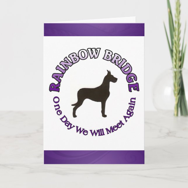 GREAT DANE RAINBOW BRIDGE SYMPATHY CARD KORT (Framsida)