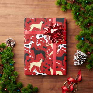 Great dane Red Mönster Wrapping Papper Presentpapper