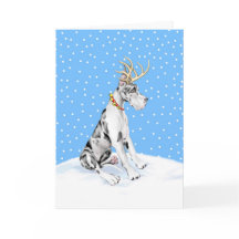 Great dane Reindeer jul Harlequin